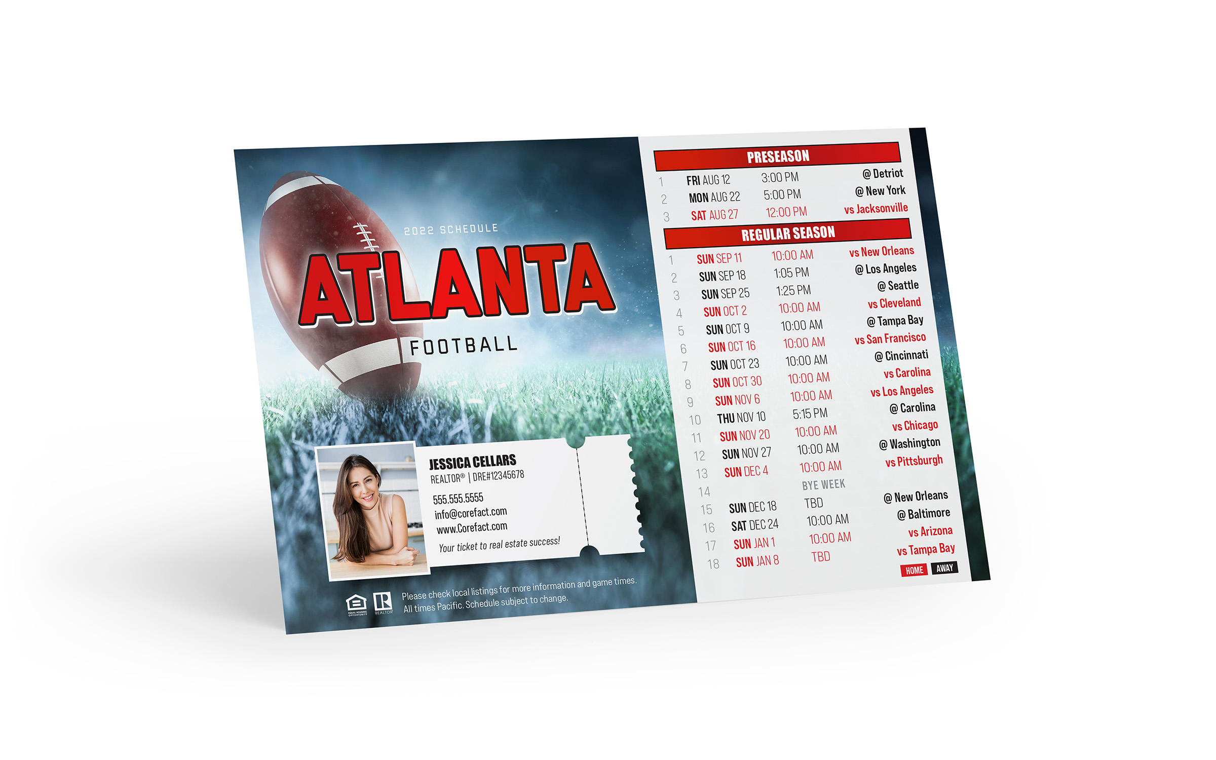 Corefact Football Schedule Magnet <br> Atlanta (Print Only) Corefact Football Schedule Magnet <br> Atlanta (Print Only)