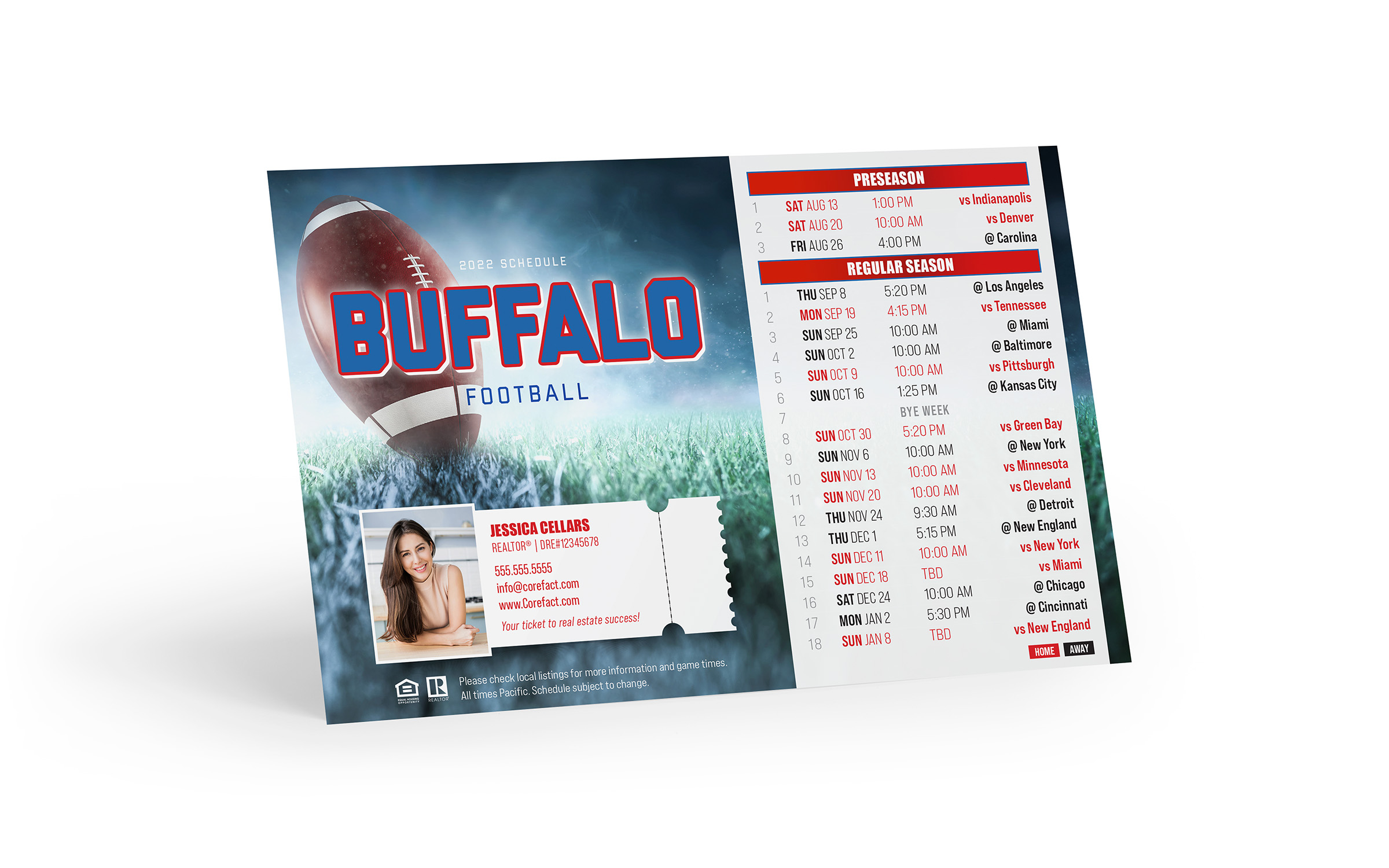 Corefact Football Schedule Magnet <br> Buffalo (Print Only) Corefact Football Schedule Magnet <br> Buffalo (Print Only)