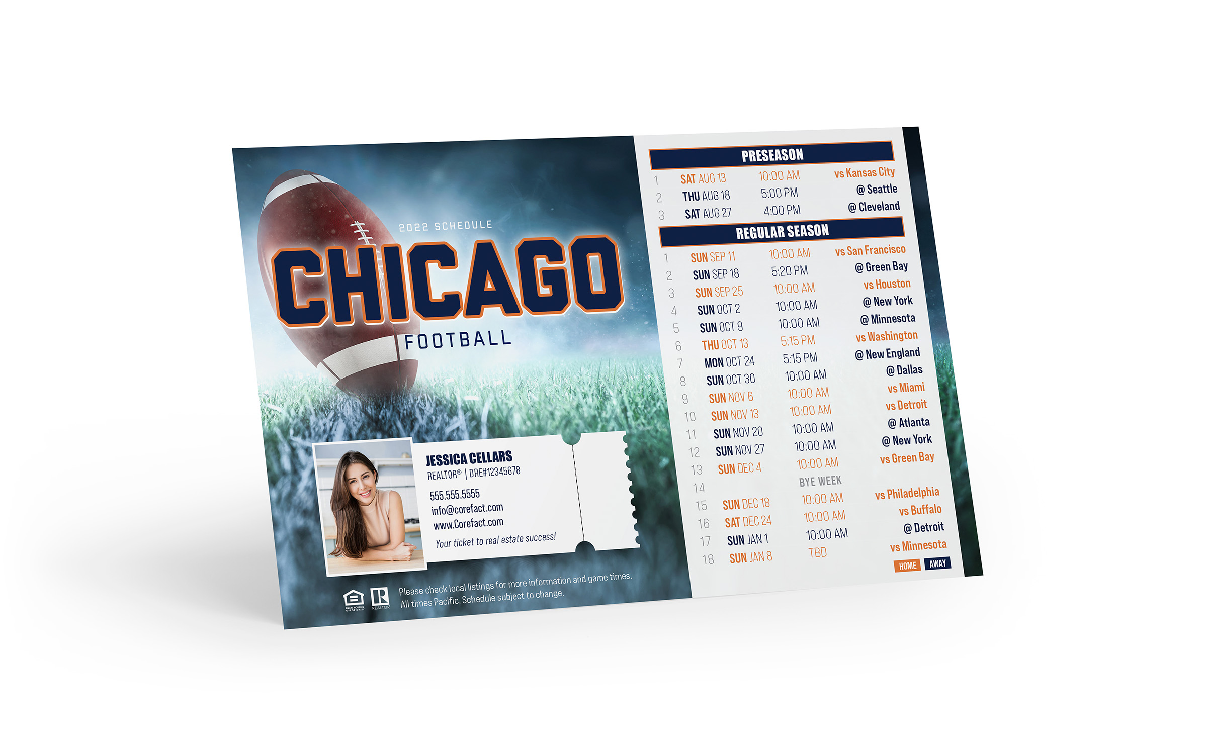Corefact Football Schedule Magnet <br> Chicago (Print Only) Corefact Football Schedule Magnet <br> Chicago (Print Only)
