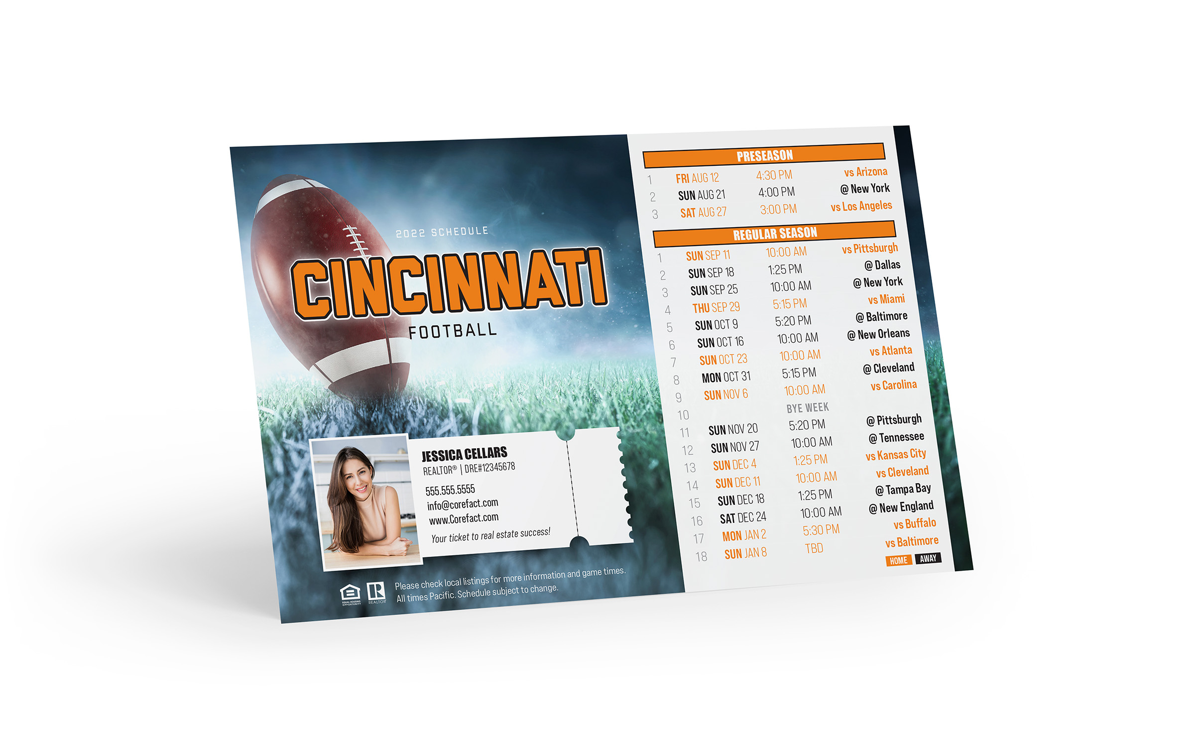 Corefact Football Schedule Magnet <br> Cincinnati (Print Only) Corefact Football Schedule Magnet <br> Cincinnati (Print Only)