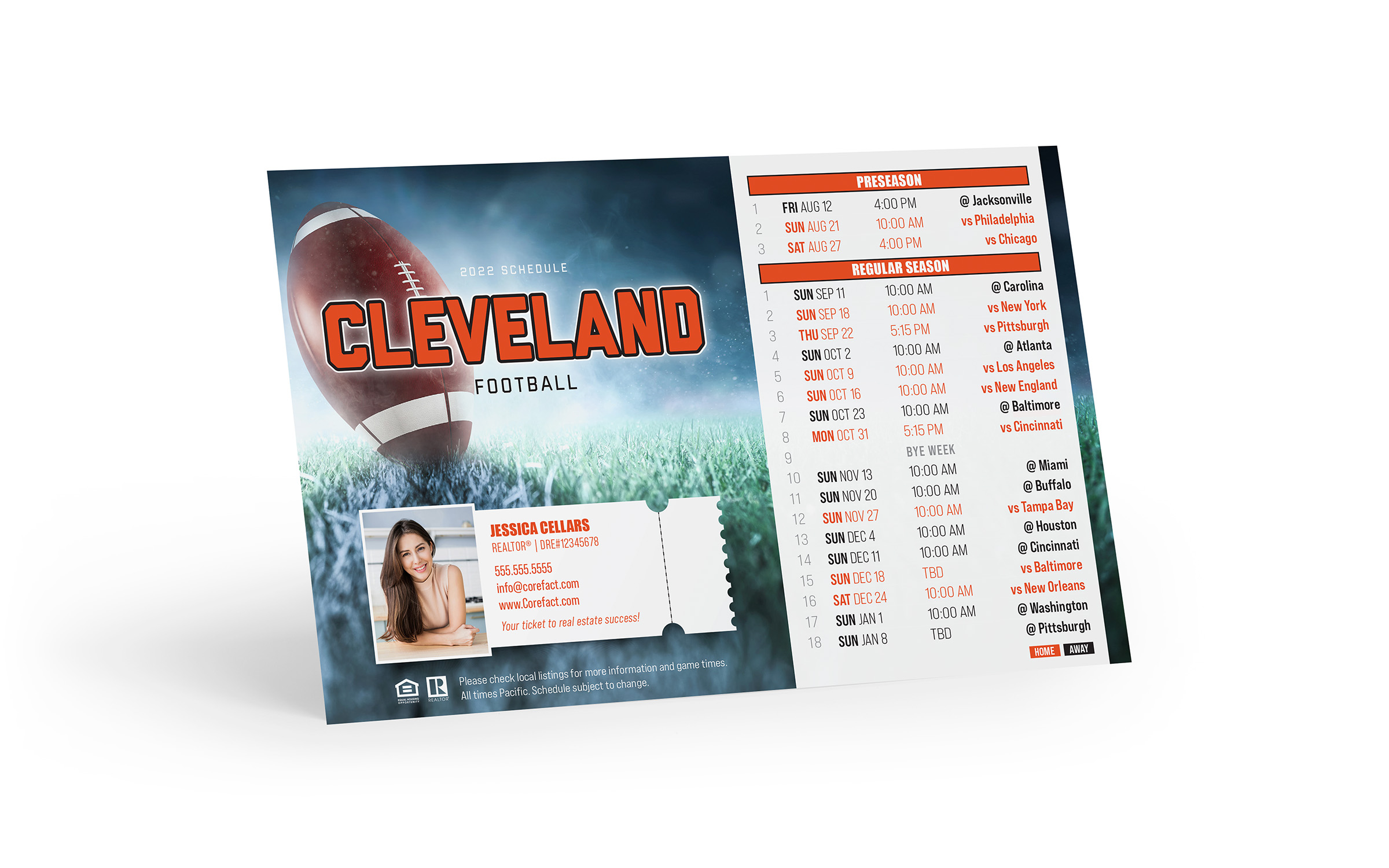 Corefact Football Schedule Magnet <br> Cleveland (Print Only) Corefact Football Schedule Magnet <br> Cleveland (Print Only)