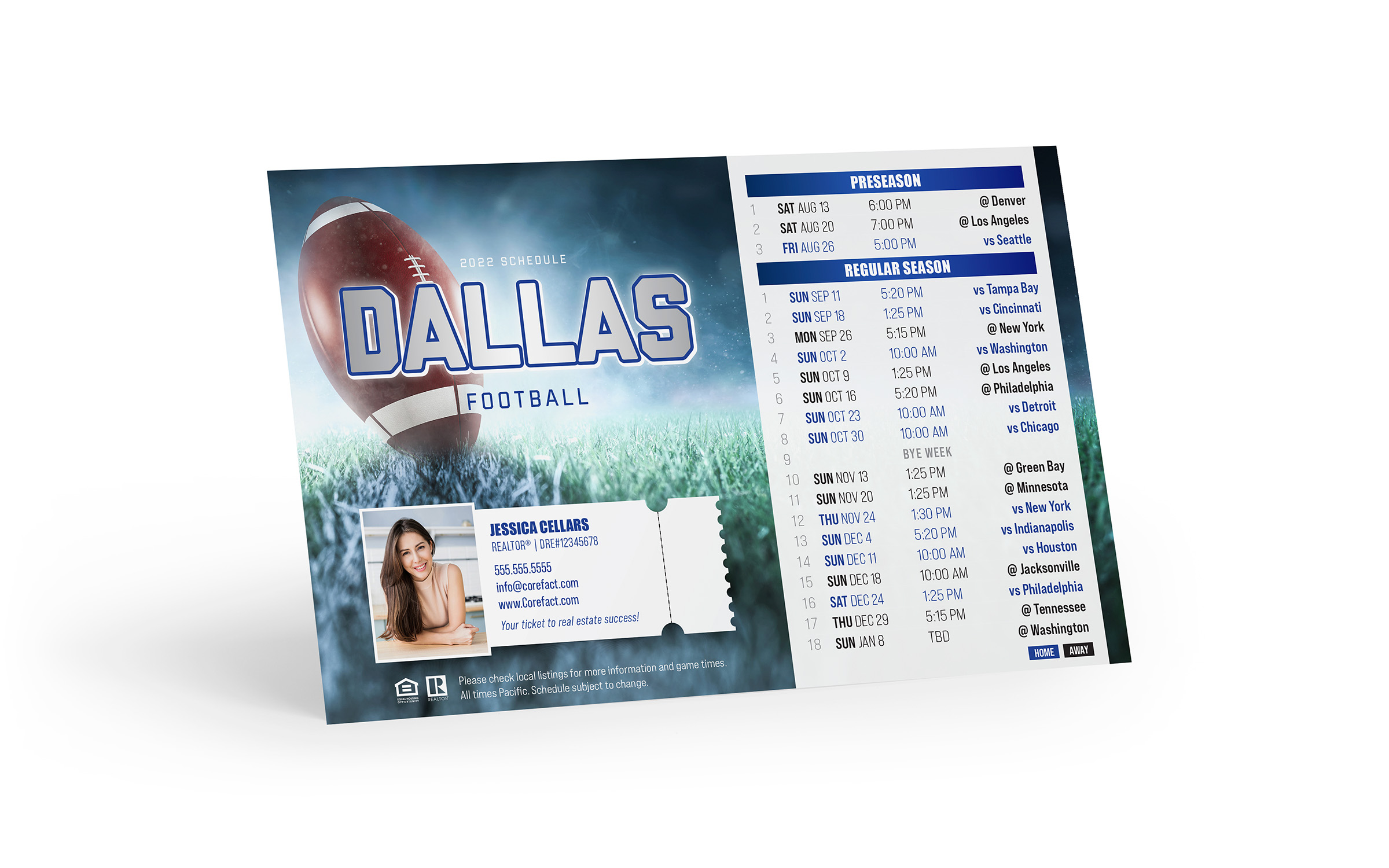Corefact Football Schedule Magnet <br> Dallas (Print Only) Corefact Football Schedule Magnet <br> Dallas (Print Only)