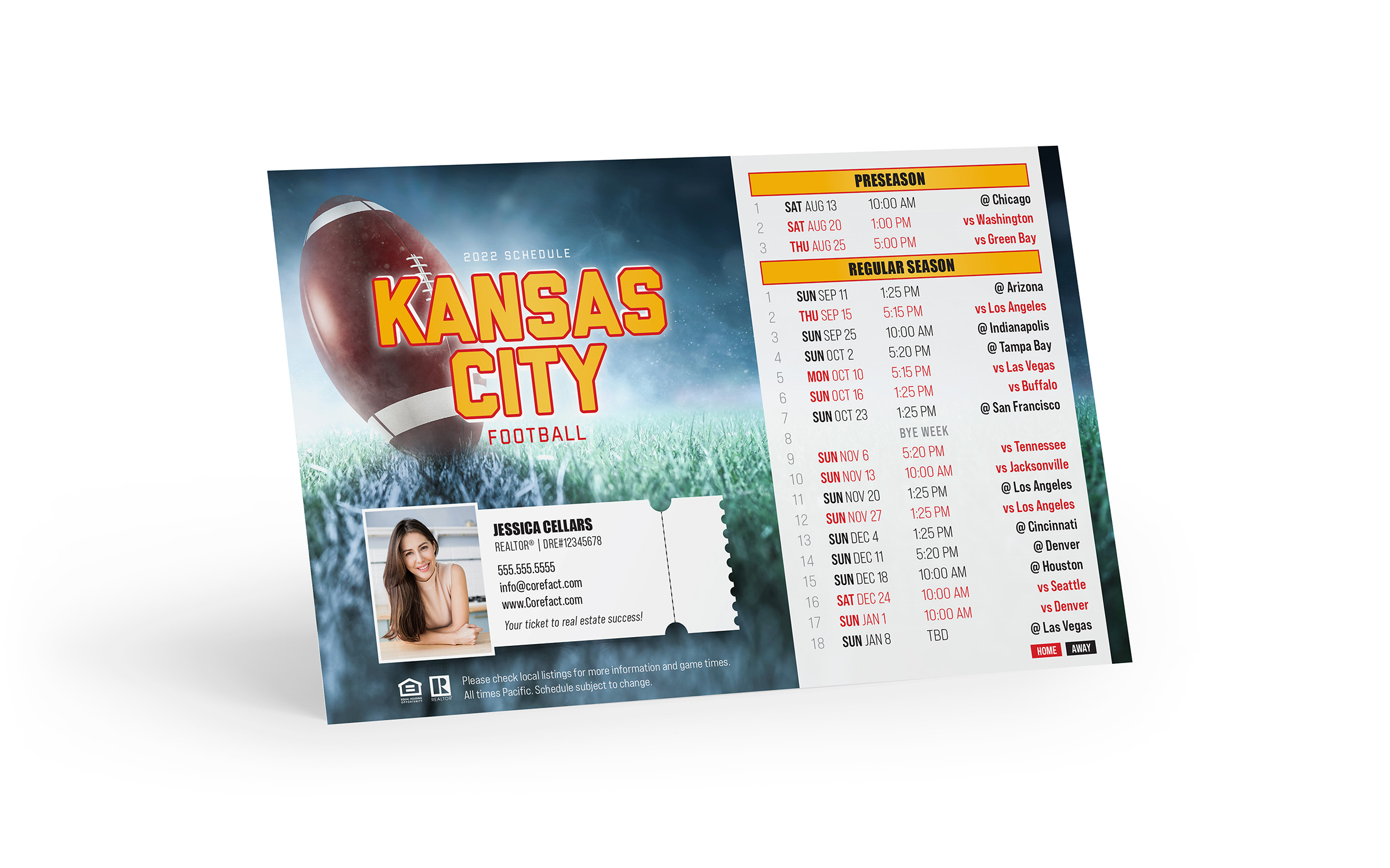 Corefact Football Schedule Magnet <br> Kansas City (Print Only) Corefact Football Schedule Magnet <br> Kansas City (Print Only)