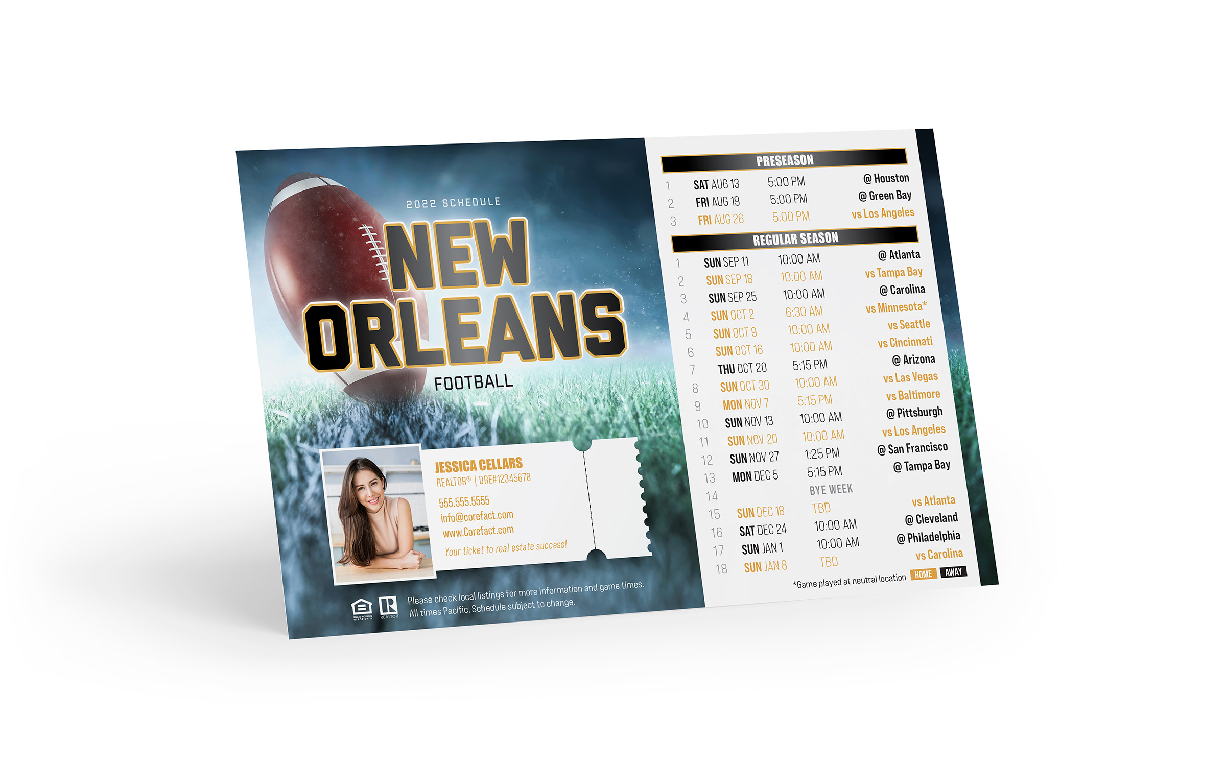 Corefact Football Schedule Magnet <br> New Orleans (Print Only) Corefact Football Schedule Magnet <br> New Orleans (Print Only)