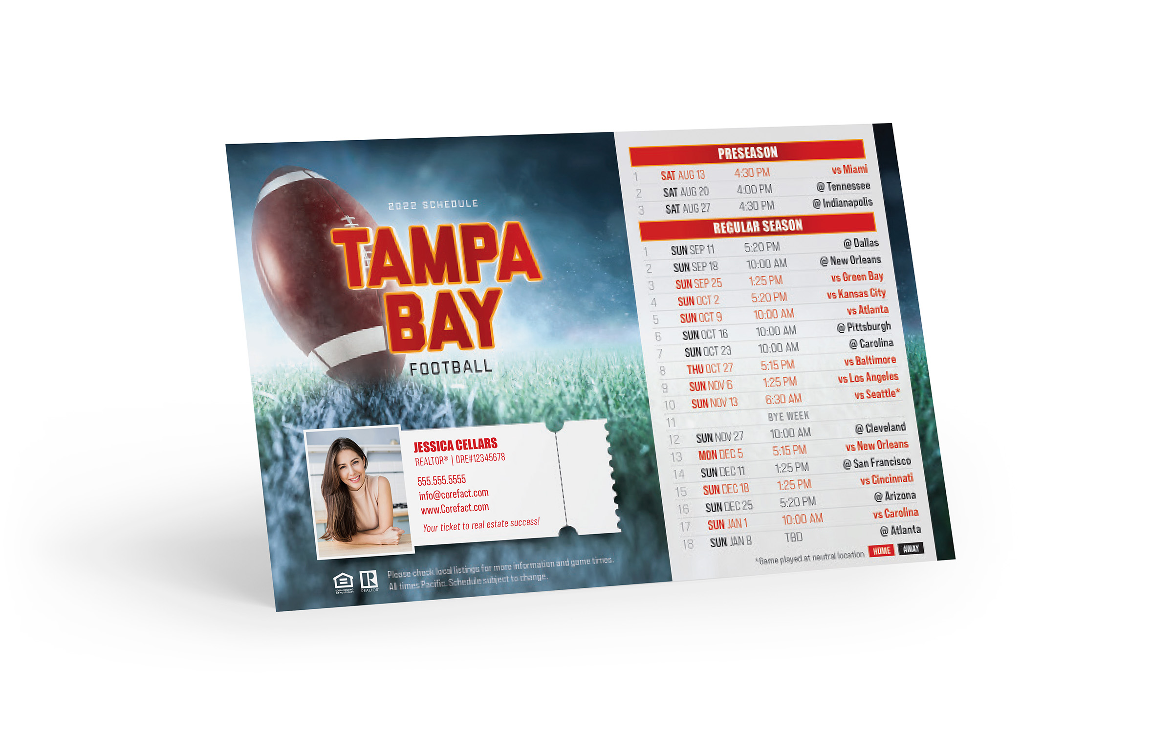 Corefact Football Schedule Magnet <br> Tampa Bay (Print Only) Corefact Football Schedule Magnet <br> Tampa Bay (Print Only)