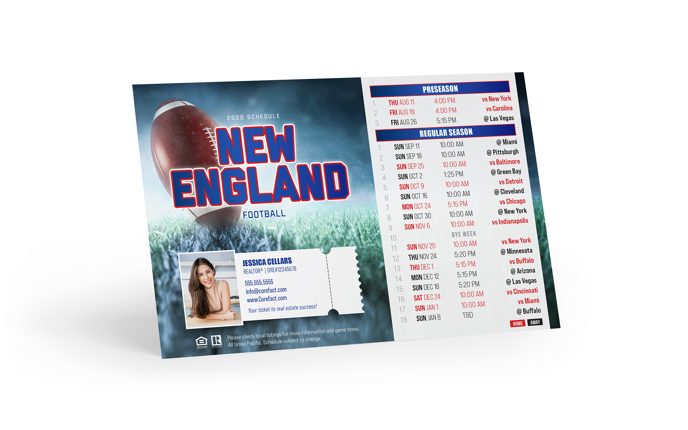 Corefact Football Schedule Magnet - New England (Print Only) Corefact Football Schedule Magnet - New England (Print Only)