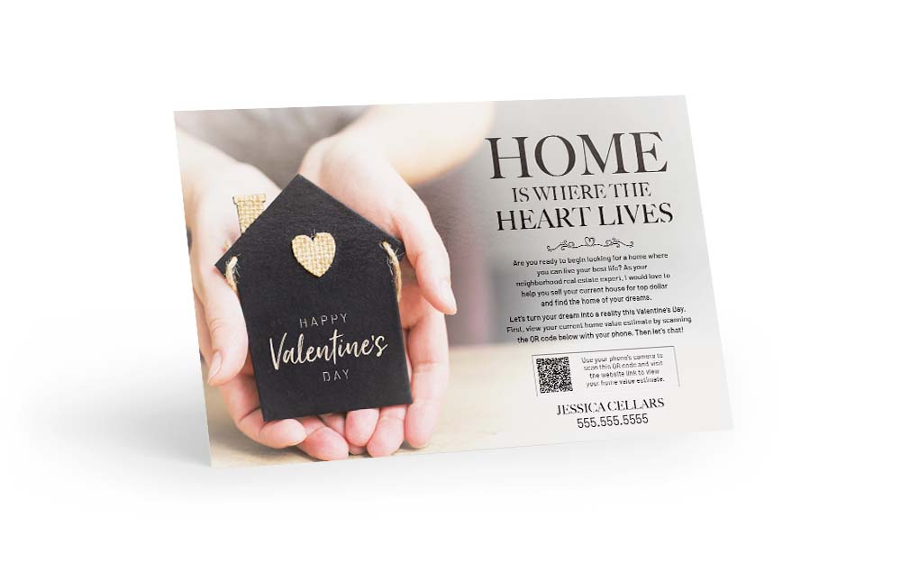 Seasonal Postcard - Home Estimate QR Code - Valentine's Home