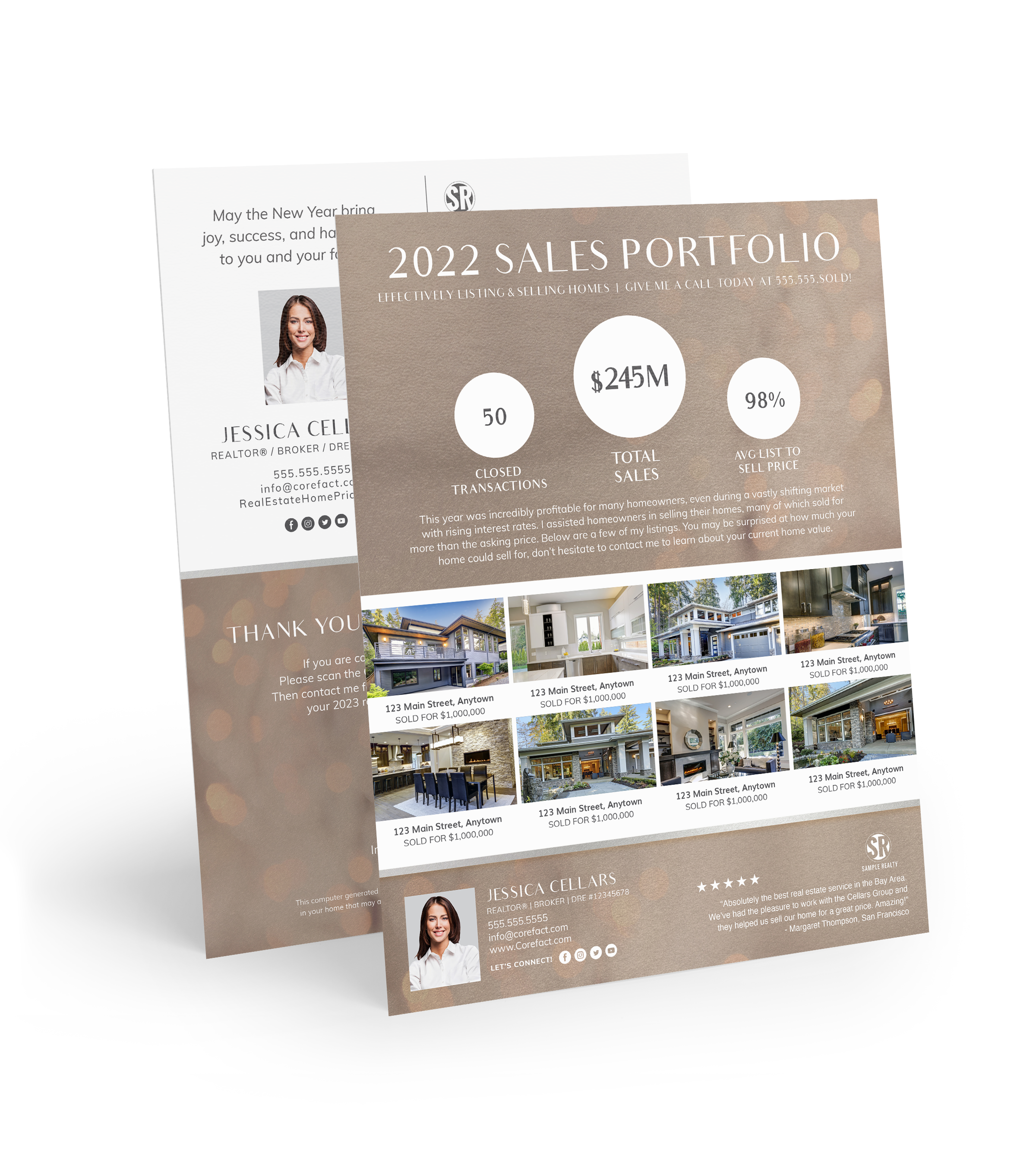 End of year real estate portfolio flat mailer.